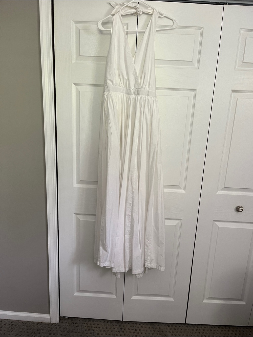 J. Crew White Halter Wide-Leg Jumpsuit